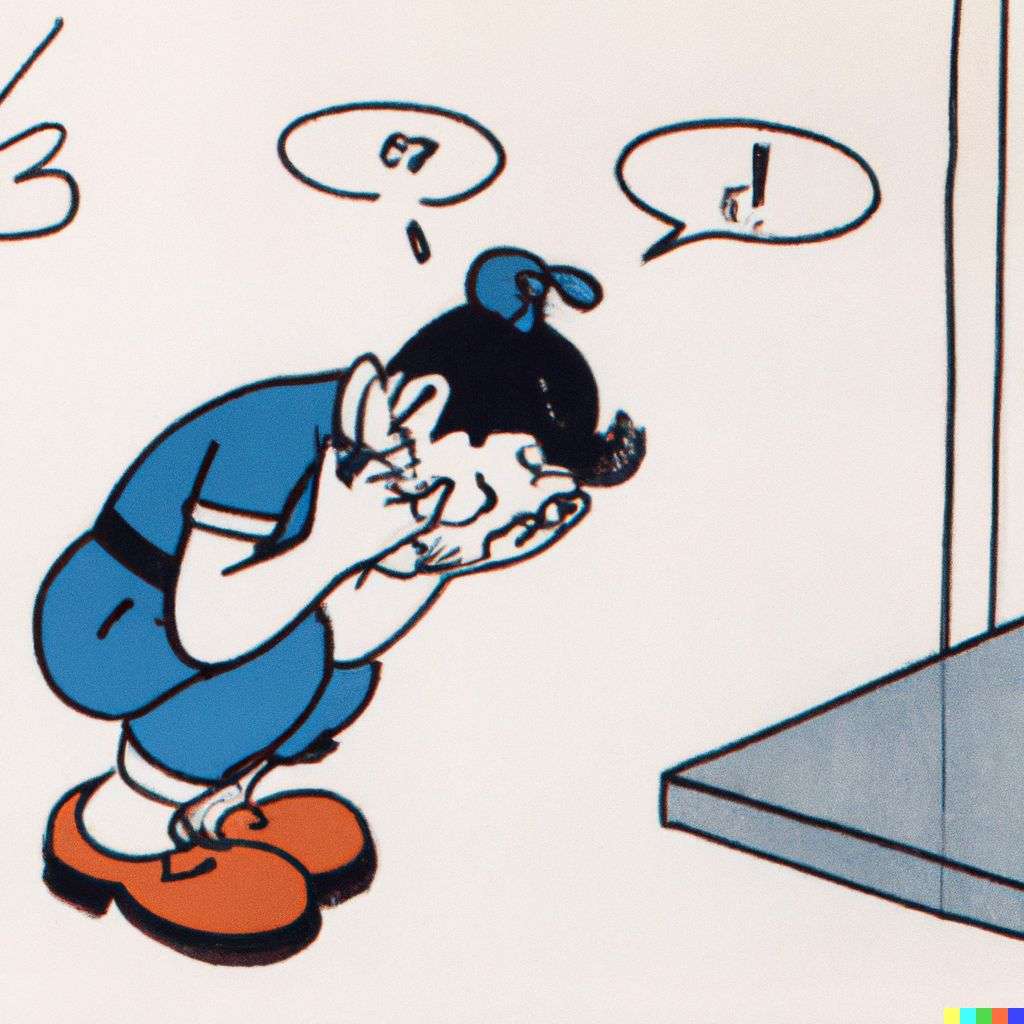 a representation of anxiety, cartoon by Osamu Tezuka